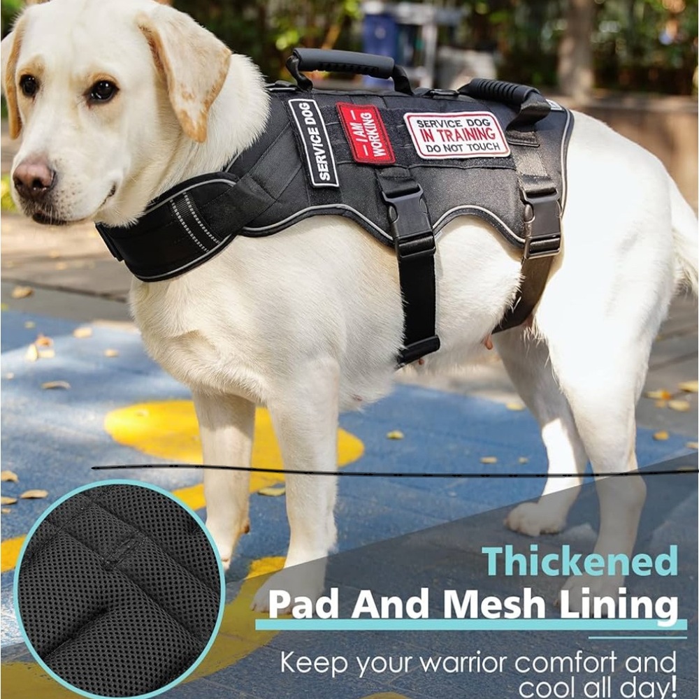 Service Dog Harness with Black Mesh Lining